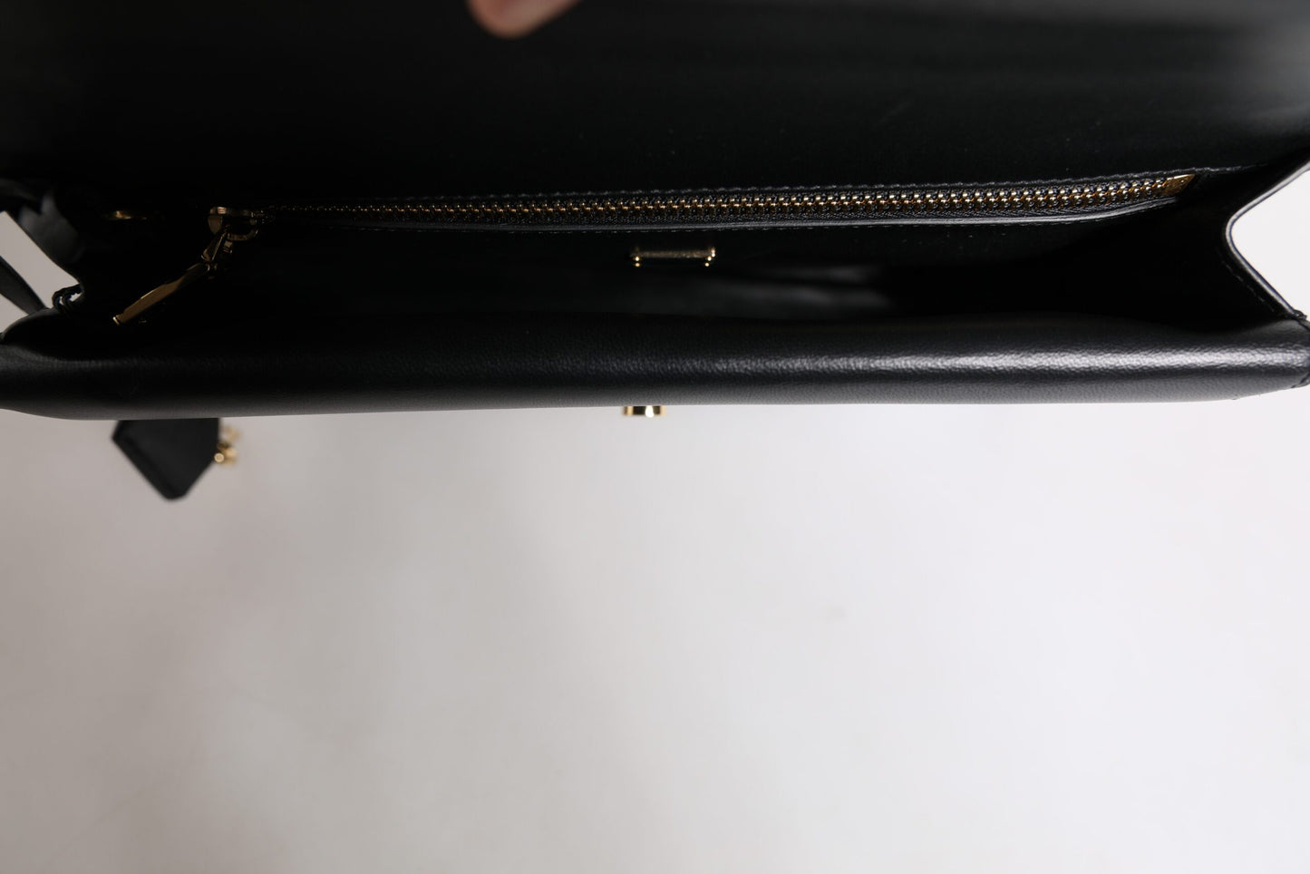 Dolce & Gabbana Zwart Leren logo Plaque Document Briefcase Tas