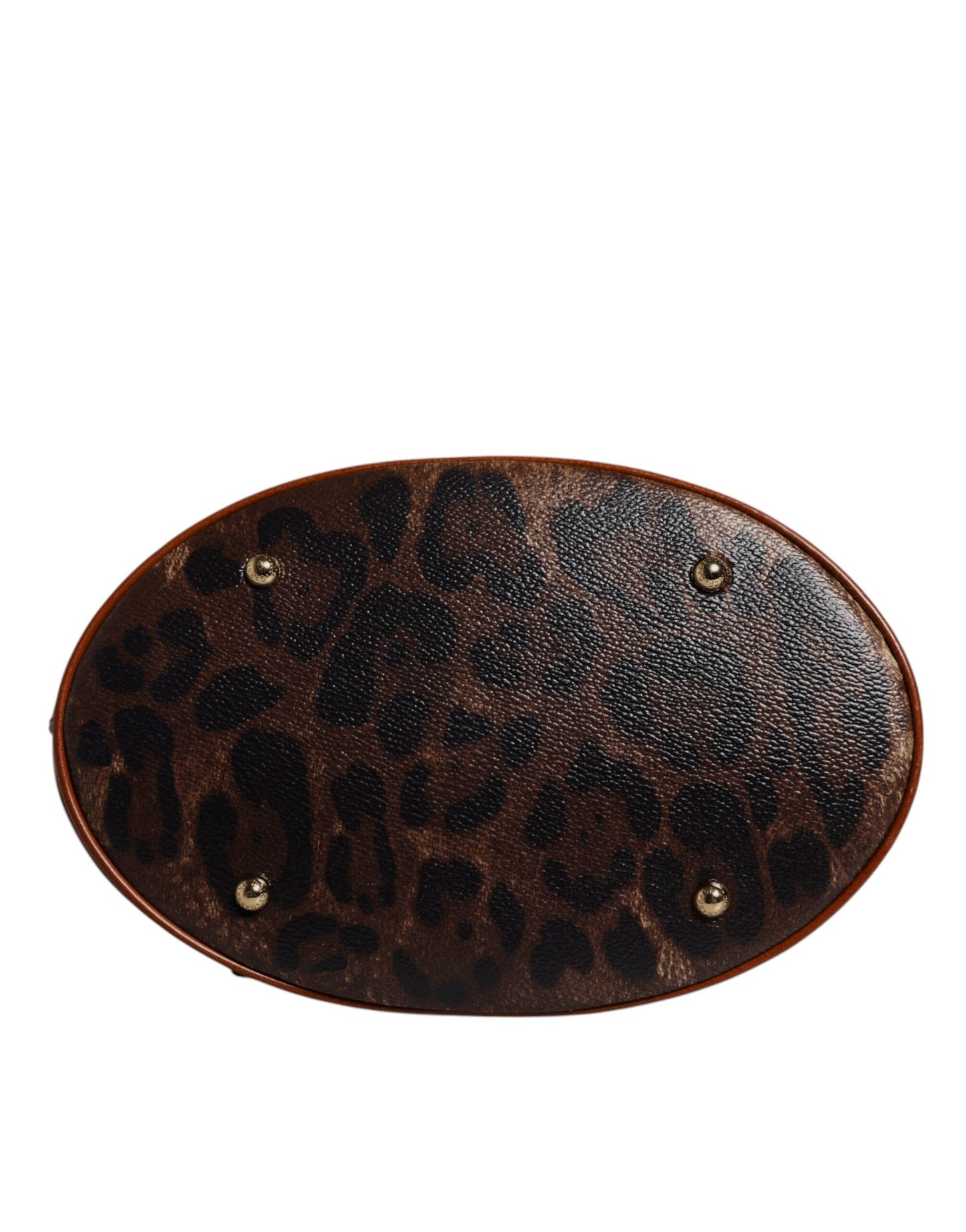 Dolce & Gabbana shopper van bruin leer met luipaardprint en schouderriem