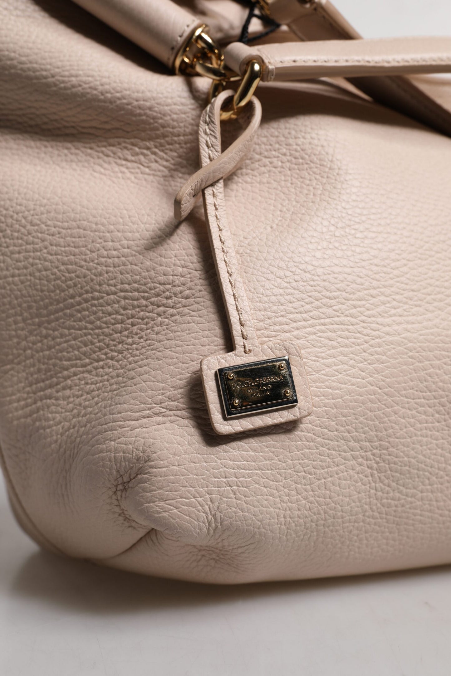 Dolce & Gabbana lichtroze tote handtas van hertenleer met logoplaatje