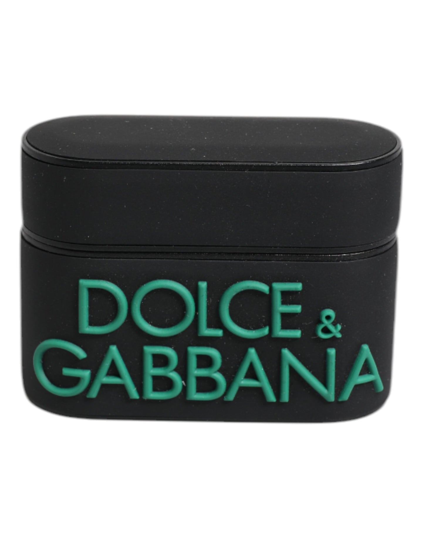 Dolce & Gabbana AirPods-hoesje van zwart-oranje siliconen met reliëflogo