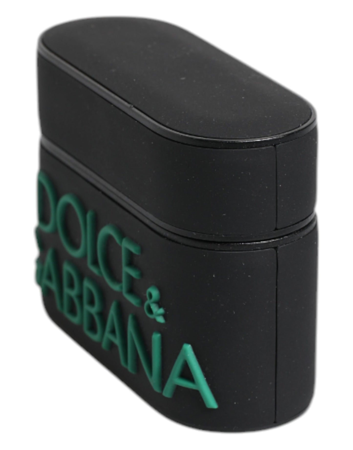 Dolce & Gabbana AirPods-hoesje van zwart-oranje siliconen met reliëflogo