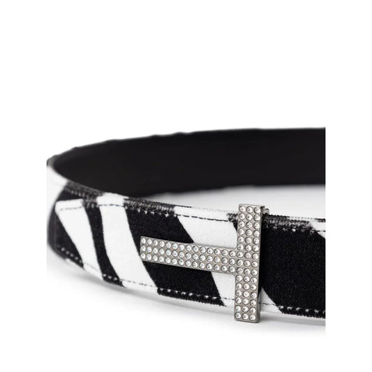 Tom Ford Zwart And Wit Leren Riem - MARANOS