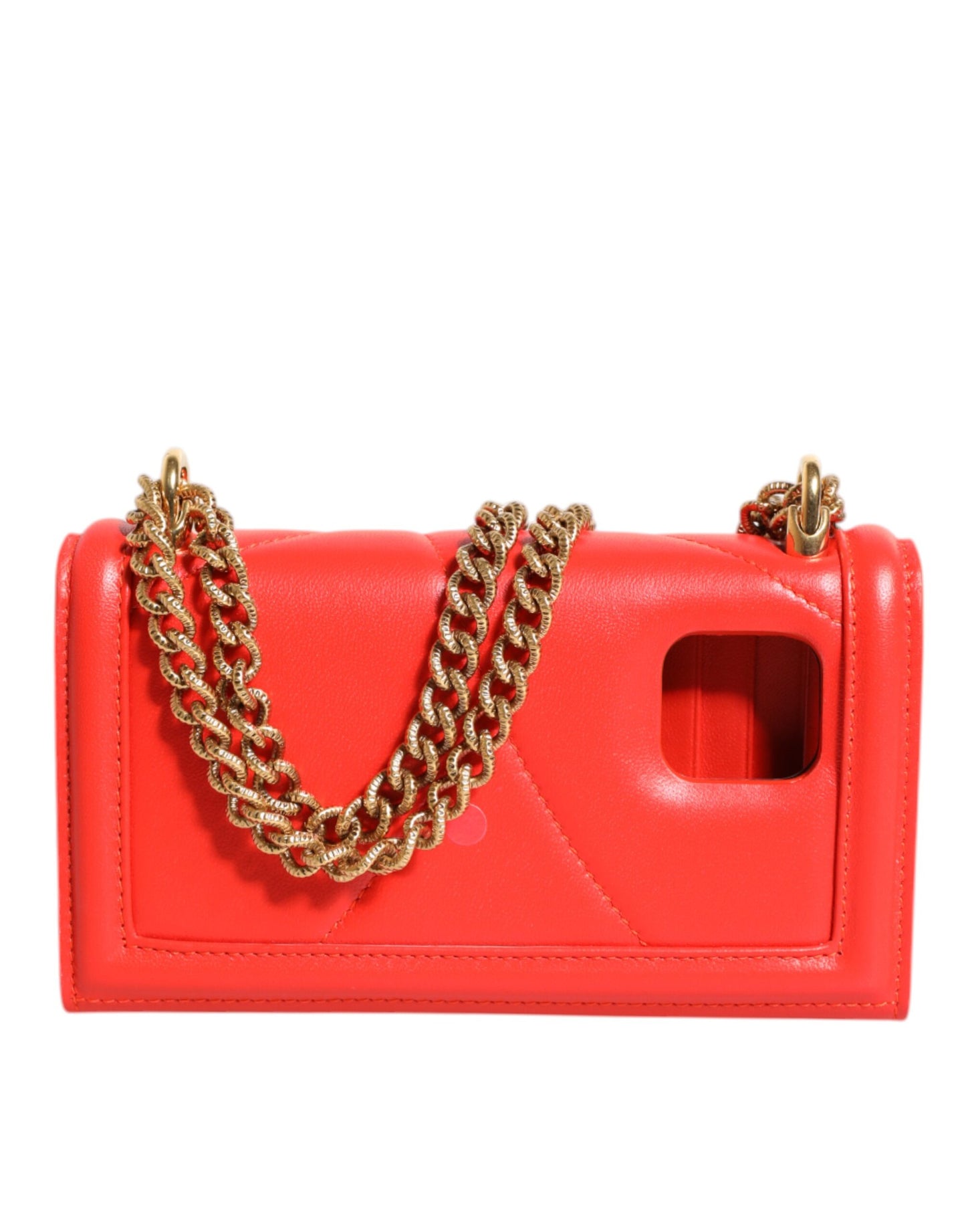 Dolce & Gabbana Rood Leren Quilted Devotion crossbody Phone Cover Tas