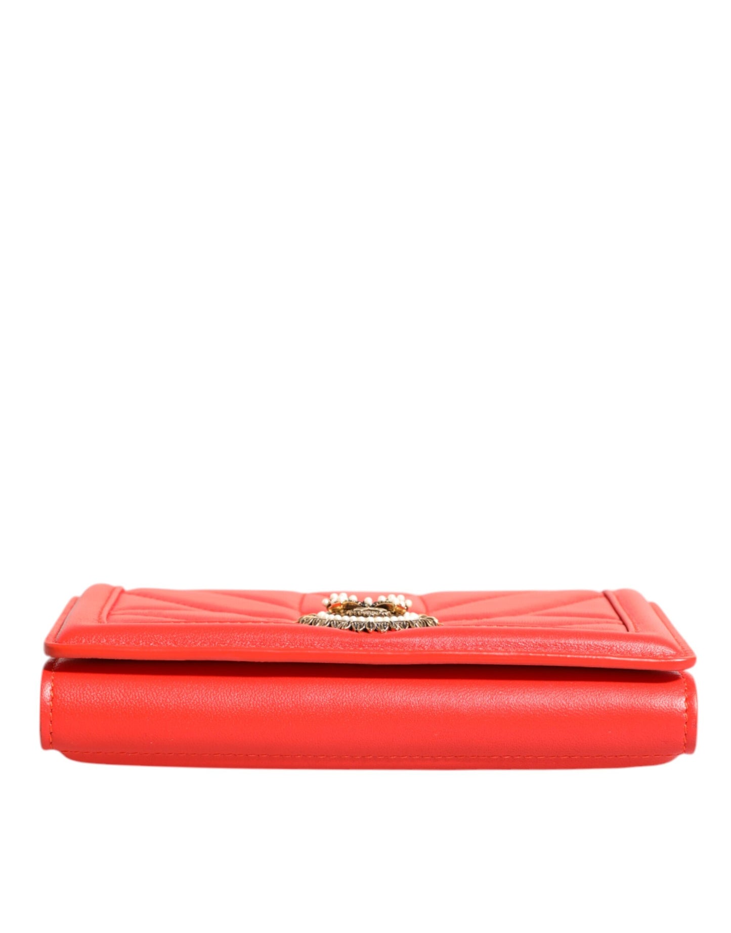 Dolce & Gabbana Rood Leren Quilted Devotion crossbody Phone Cover Tas