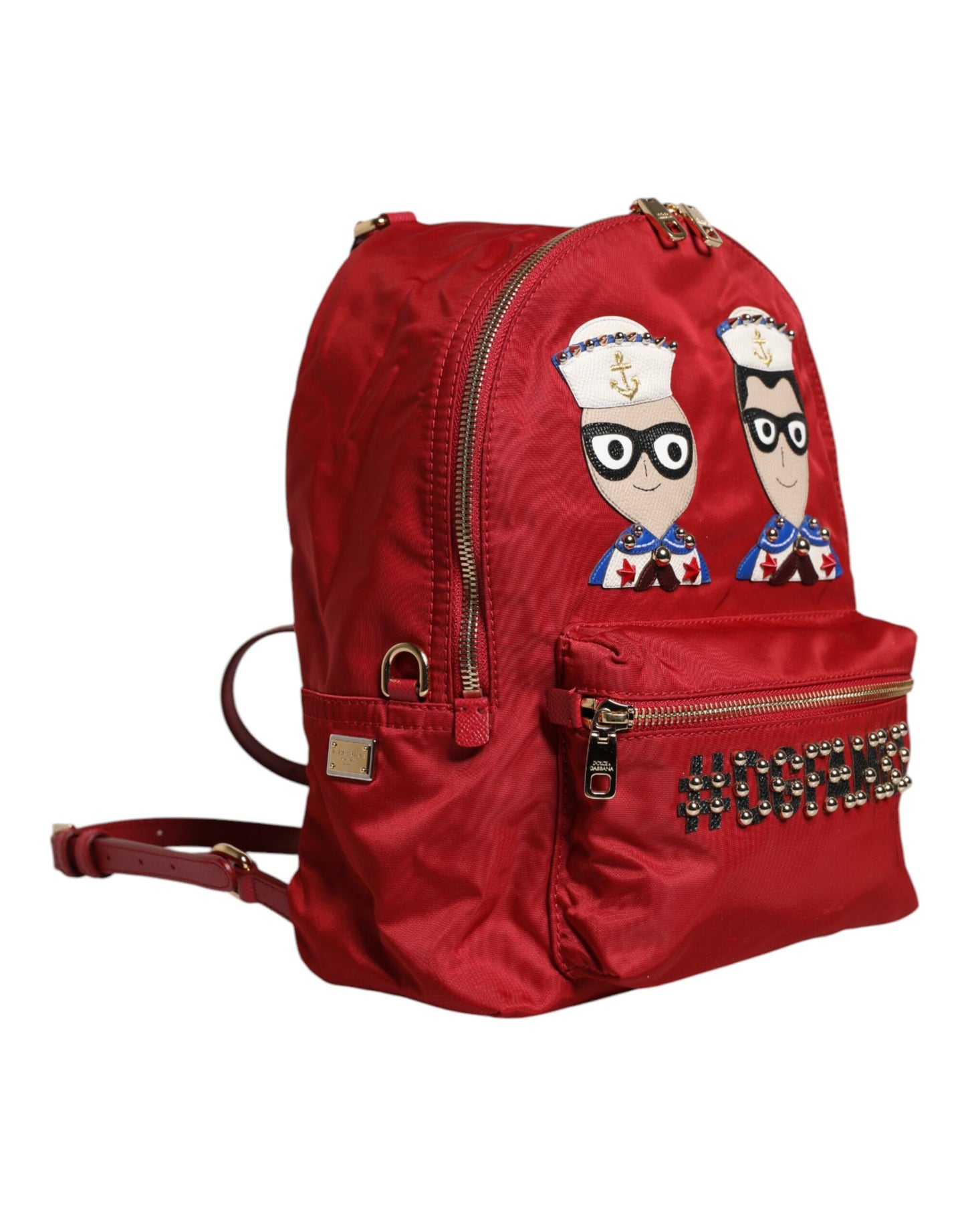 Dolce & Gabbana Rood #DGFAMILY VULCANO Embellishment Rugzak Tas