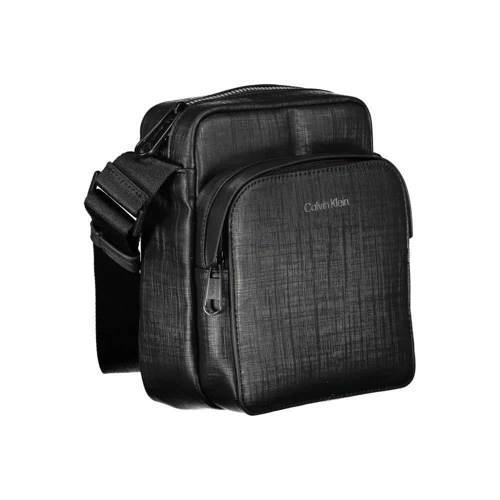 Calvin Klein Zwarte Polyester Heren Schoudertas met Contrasterende Details - MARANOS