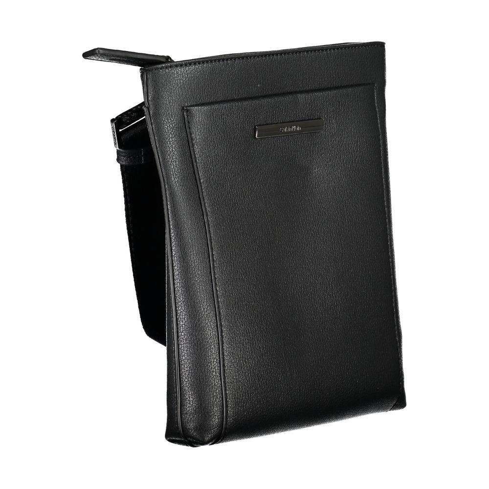 Calvin Klein Zwarte Polyester Heren Schoudertas met Contrasterende Details - MARANOS