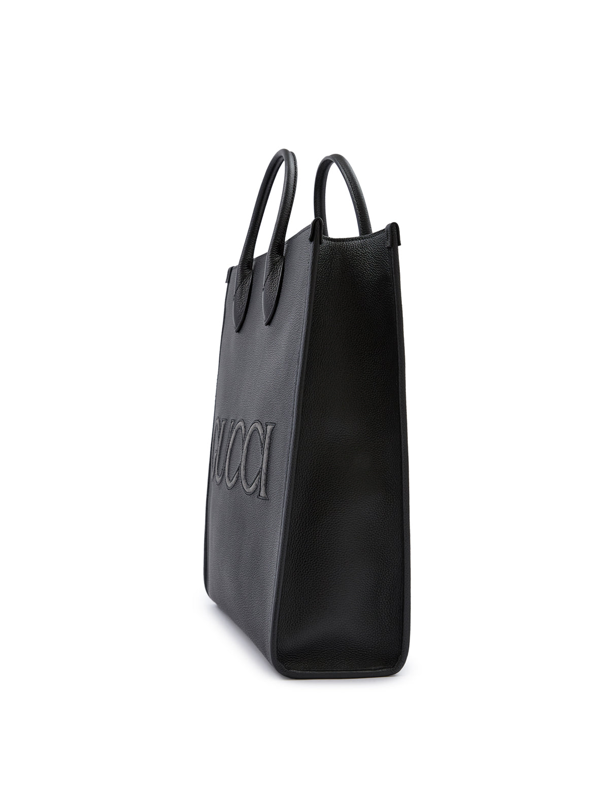 Gucci Zwart Leren logo middelgrote Tote Tas Gucci