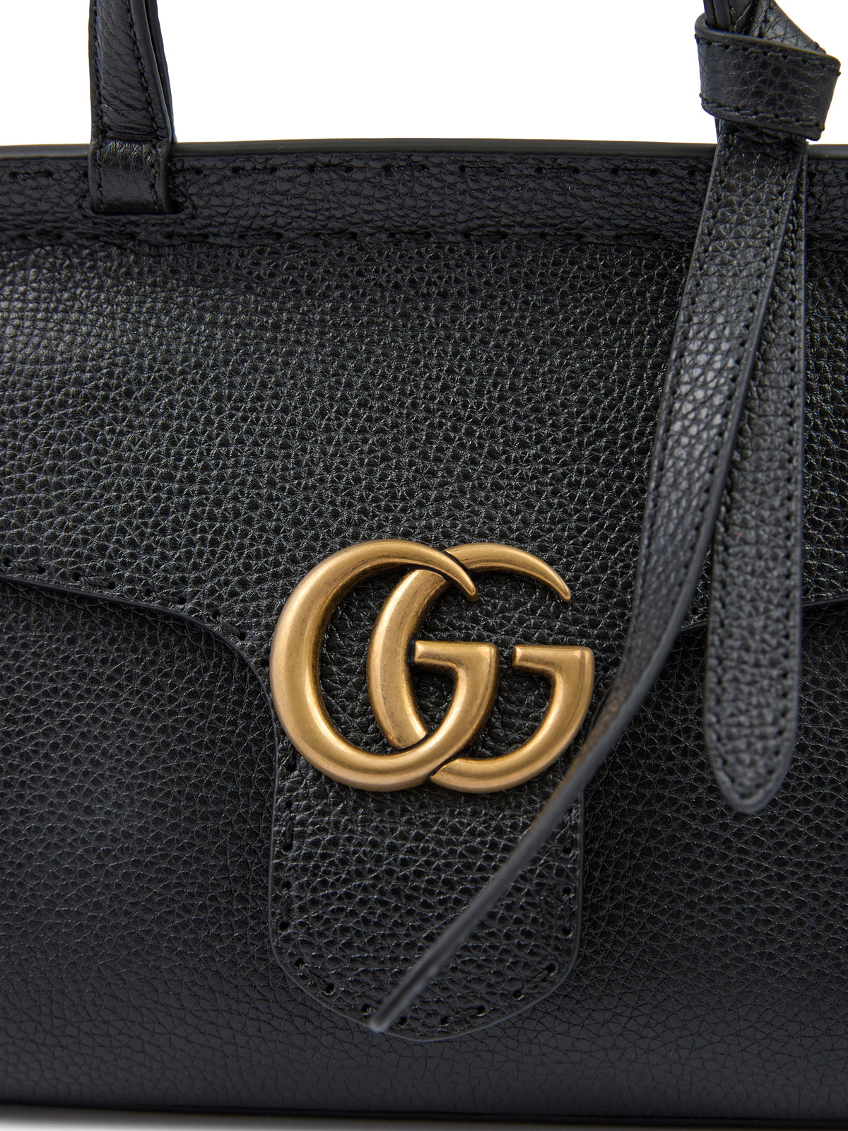Gucci Zwart Leren GG Marmont Handtas
