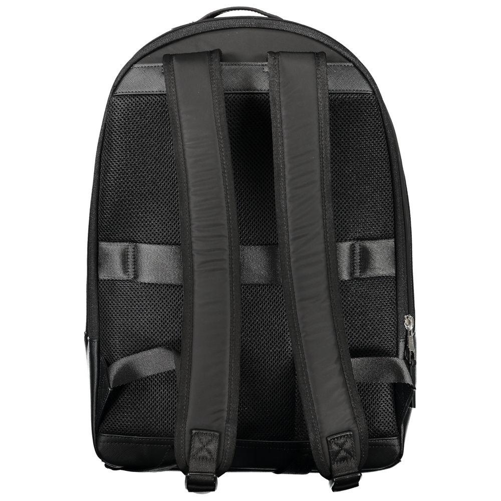 Tommy Hilfiger rugzak in zwart gerecycled polyester met laptopvak, contrasterende details en logo - MARANOS