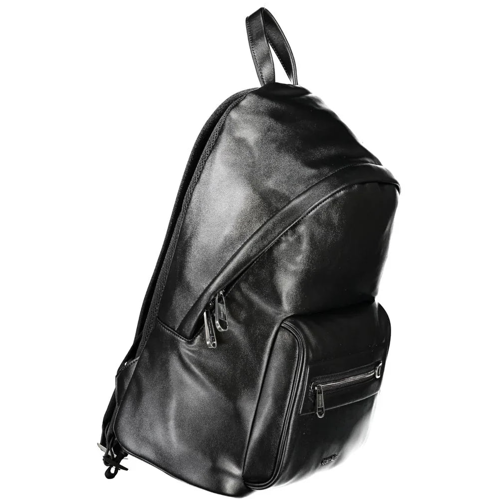 Calvin Klein rugzak in zwart gerecycled polyester met logo en contrasterende details - MARANOS