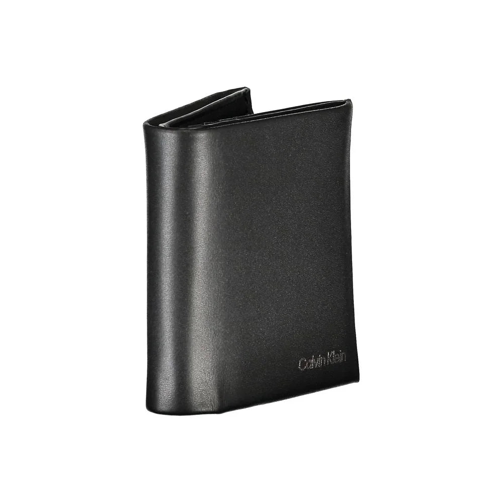 Calvin Klein portemonnee in zwart polyester met print, RFID-block en logo - MARANOS