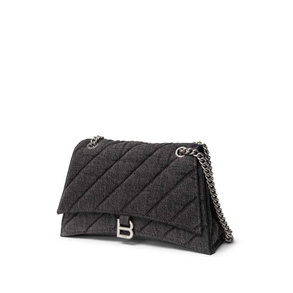 Balenciaga Black Fabric And Leather Shoulder Bag Balenciaga