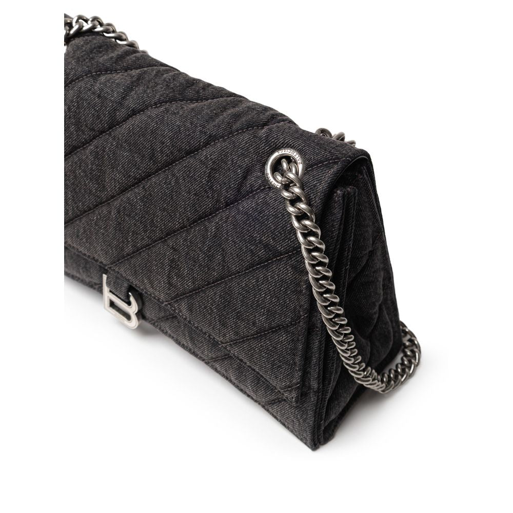 Balenciaga Black Fabric And Leather Shoulder Bag Balenciaga