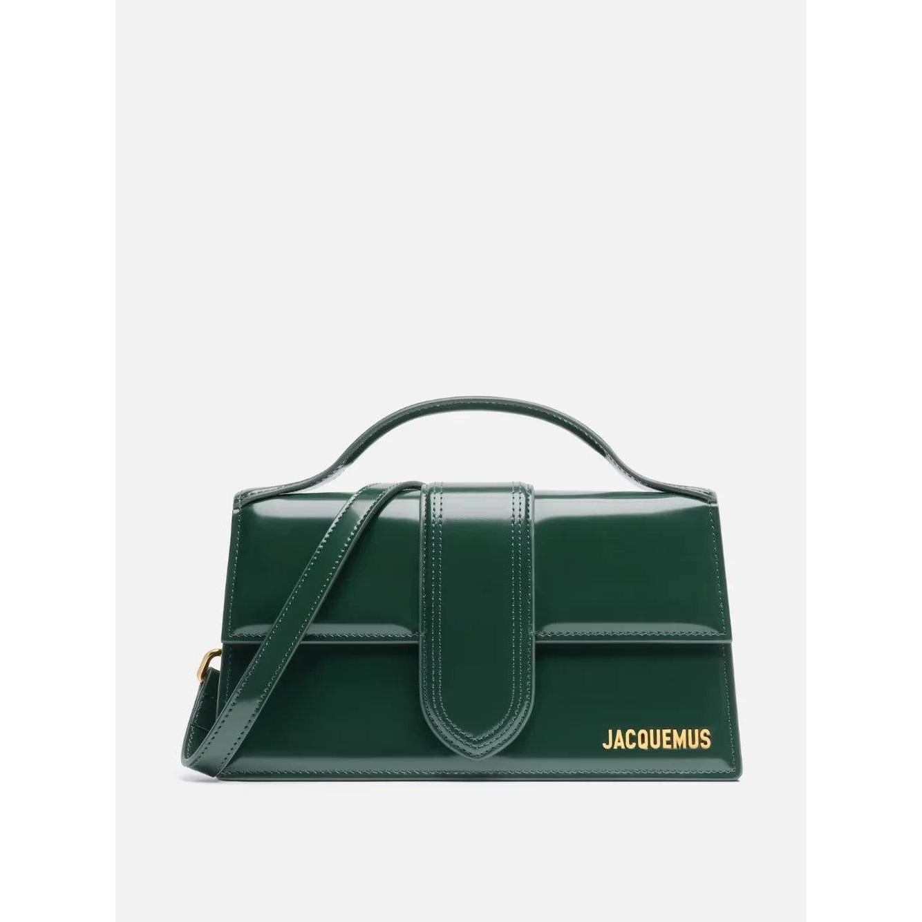 Jacquemus Le Grand Bambino schoudertas in donkergroen leer - MARANOS