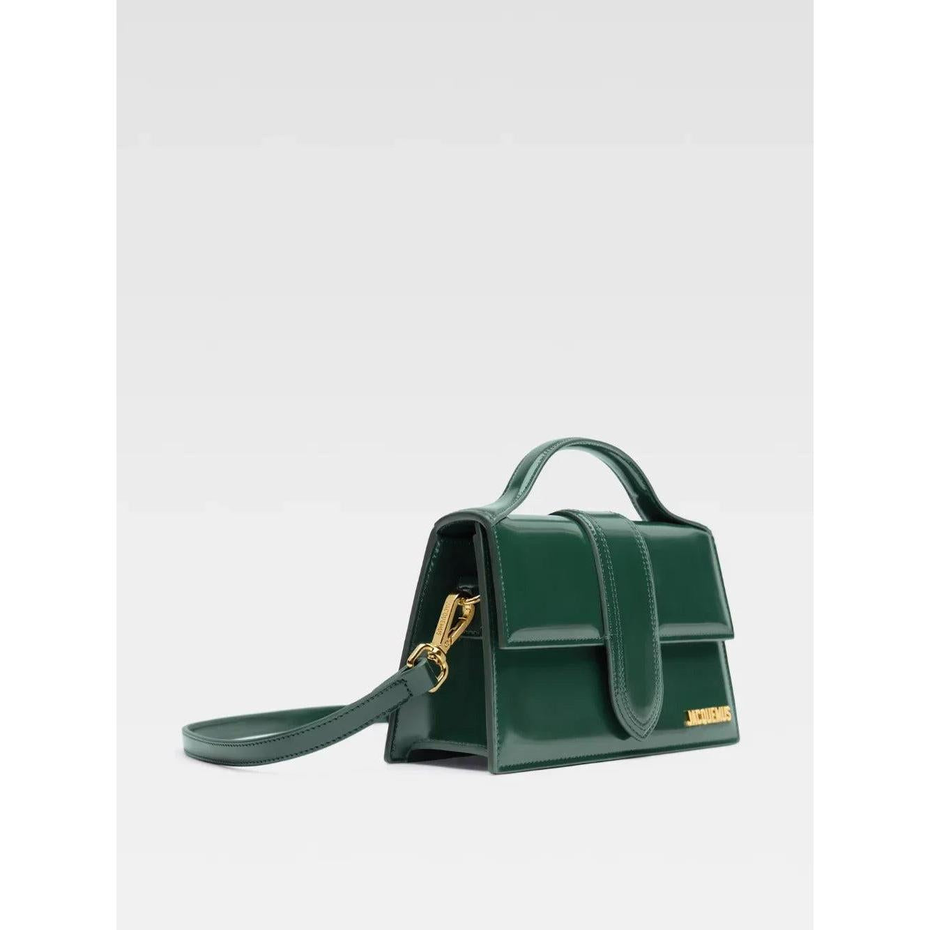 Jacquemus Le Grand Bambino schoudertas in donkergroen leer - MARANOS