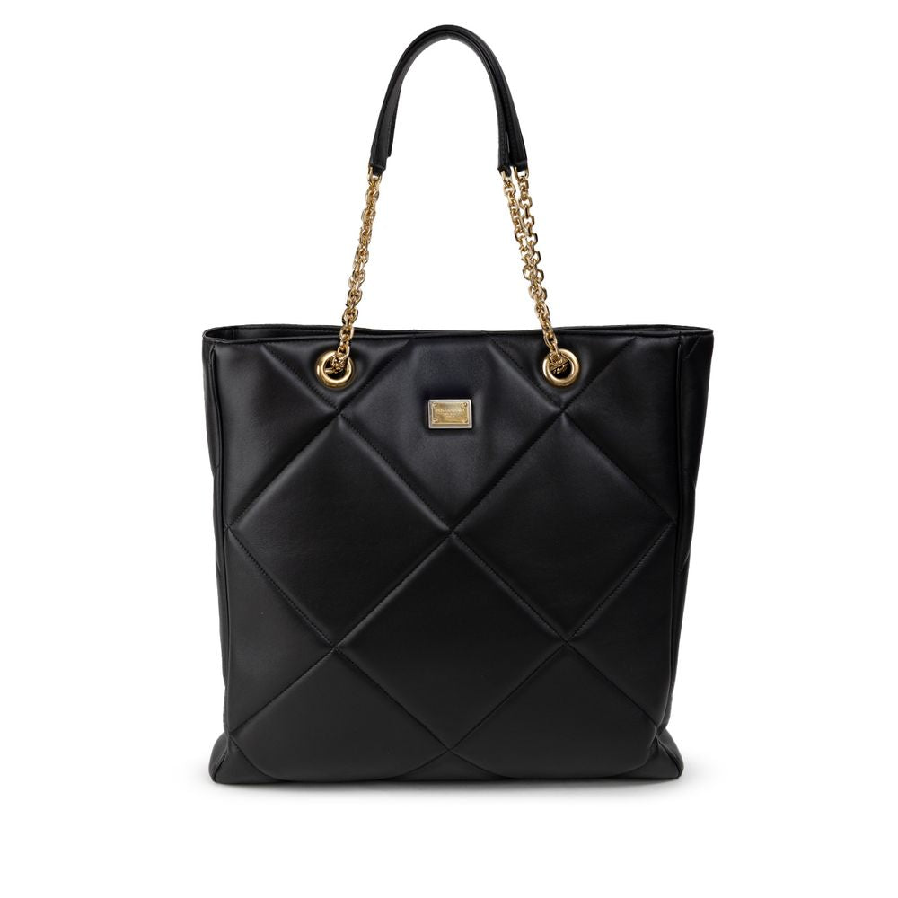 Dolce & Gabbana Black Leather Tote Bag Dolce & Gabbana