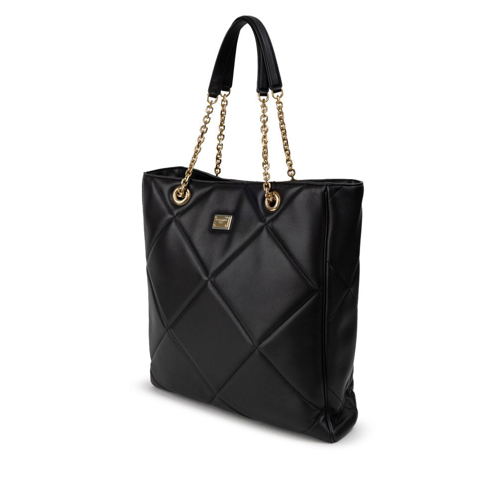 Dolce & Gabbana Black Leather Tote Bag Dolce & Gabbana