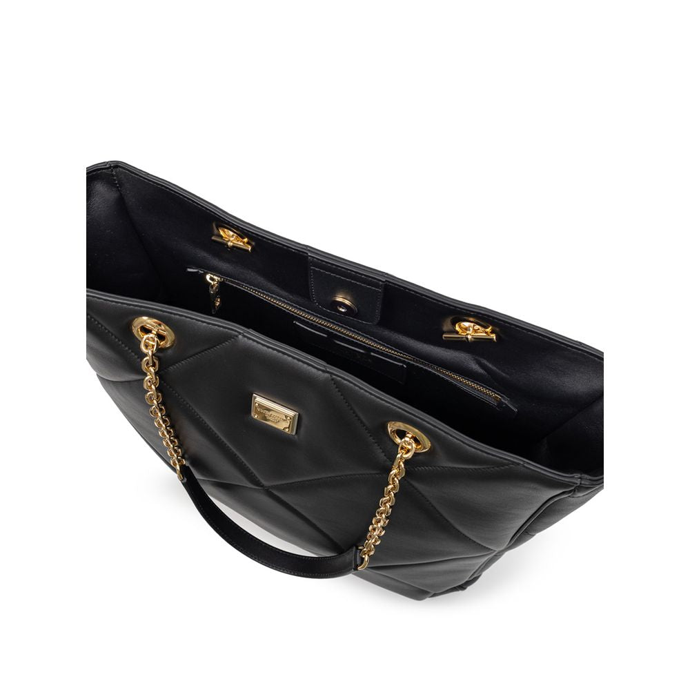 Dolce & Gabbana Black Leather Tote Bag Dolce & Gabbana