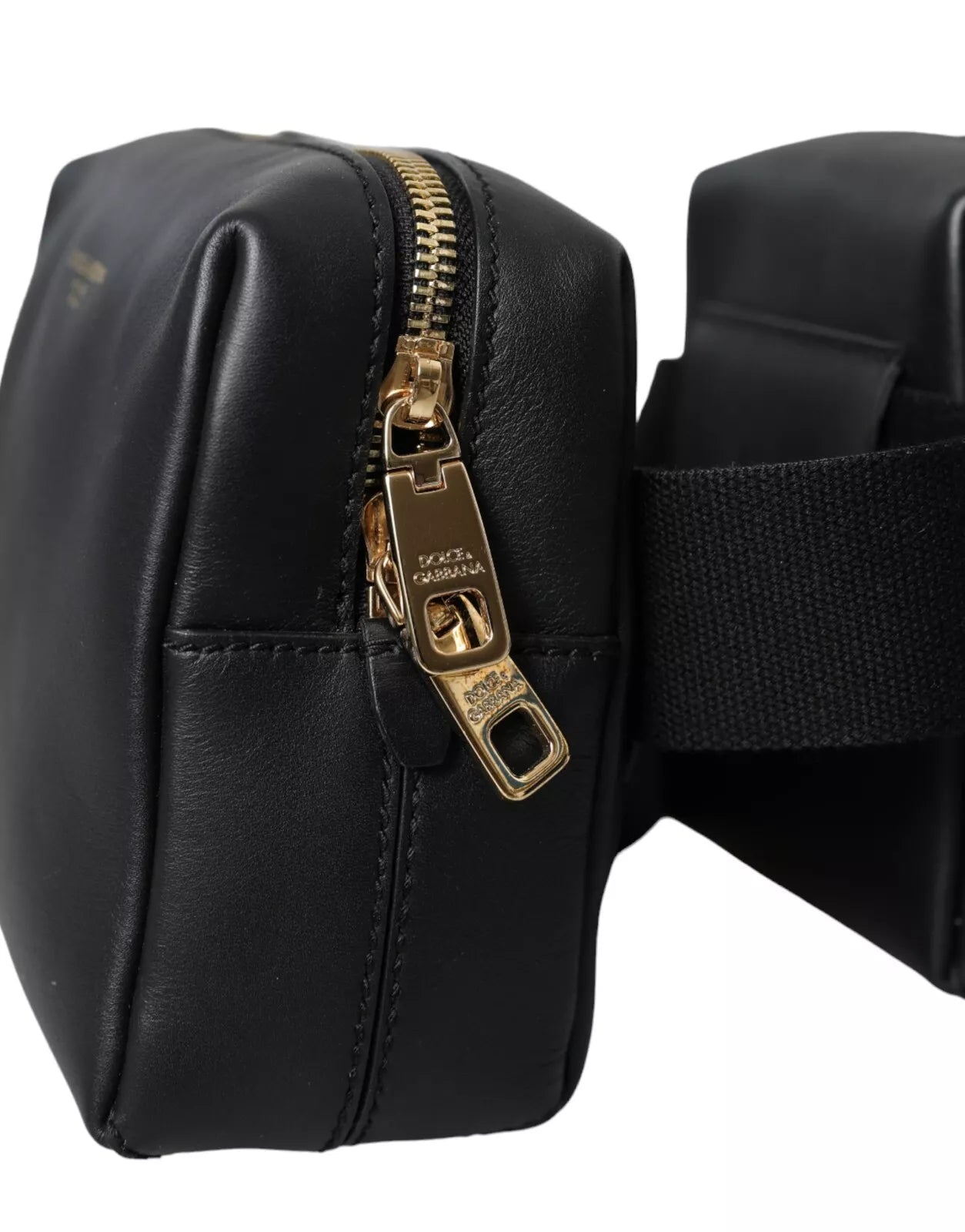 Dolce & Gabbana Black Calfskin Leather Double Waist Belt Fanny Pack Bag Dolce & Gabbana