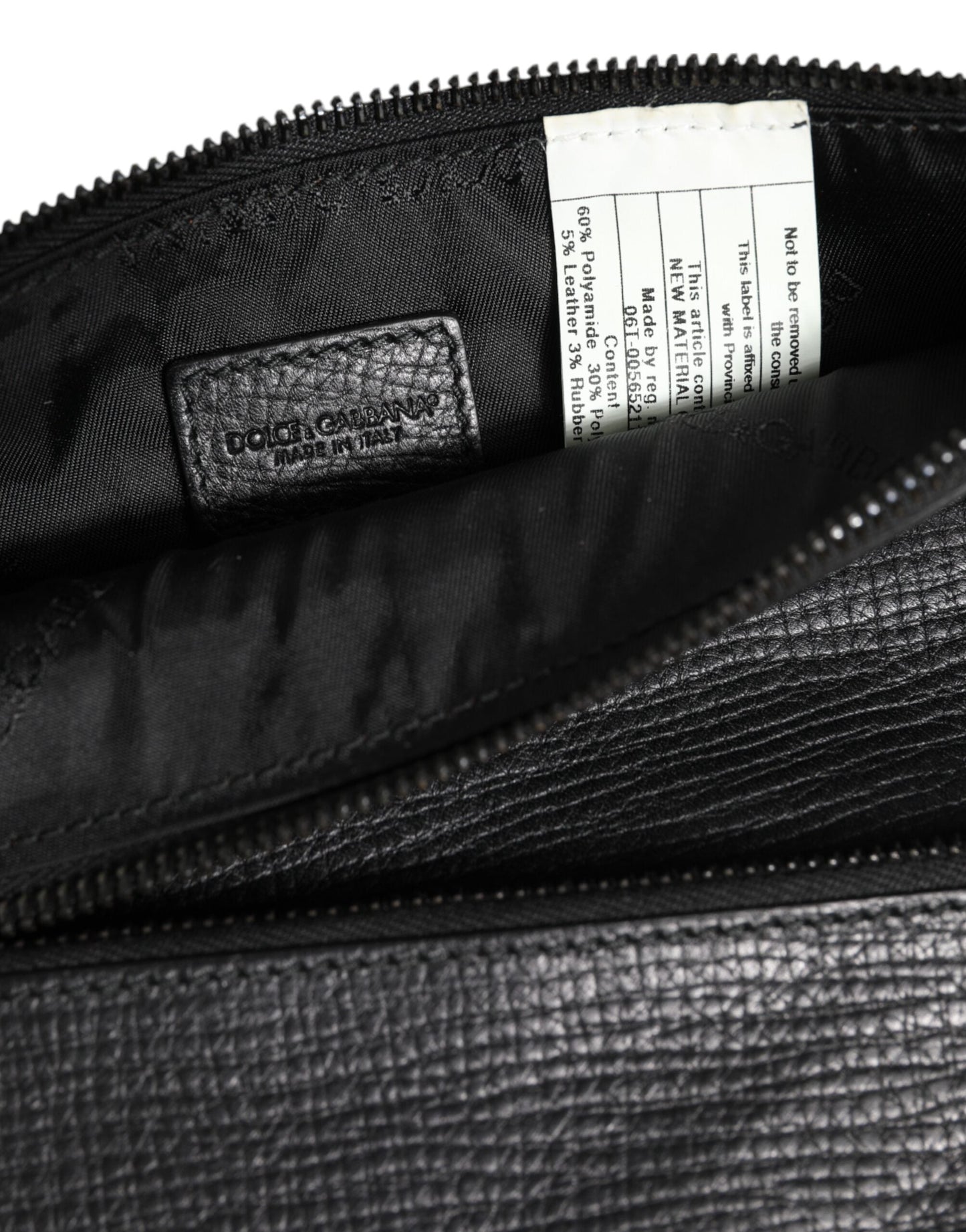 Dolce & Gabbana Black Palmellato Leather Logo Plaque Shoulder Borse Bag Dolce & Gabbana