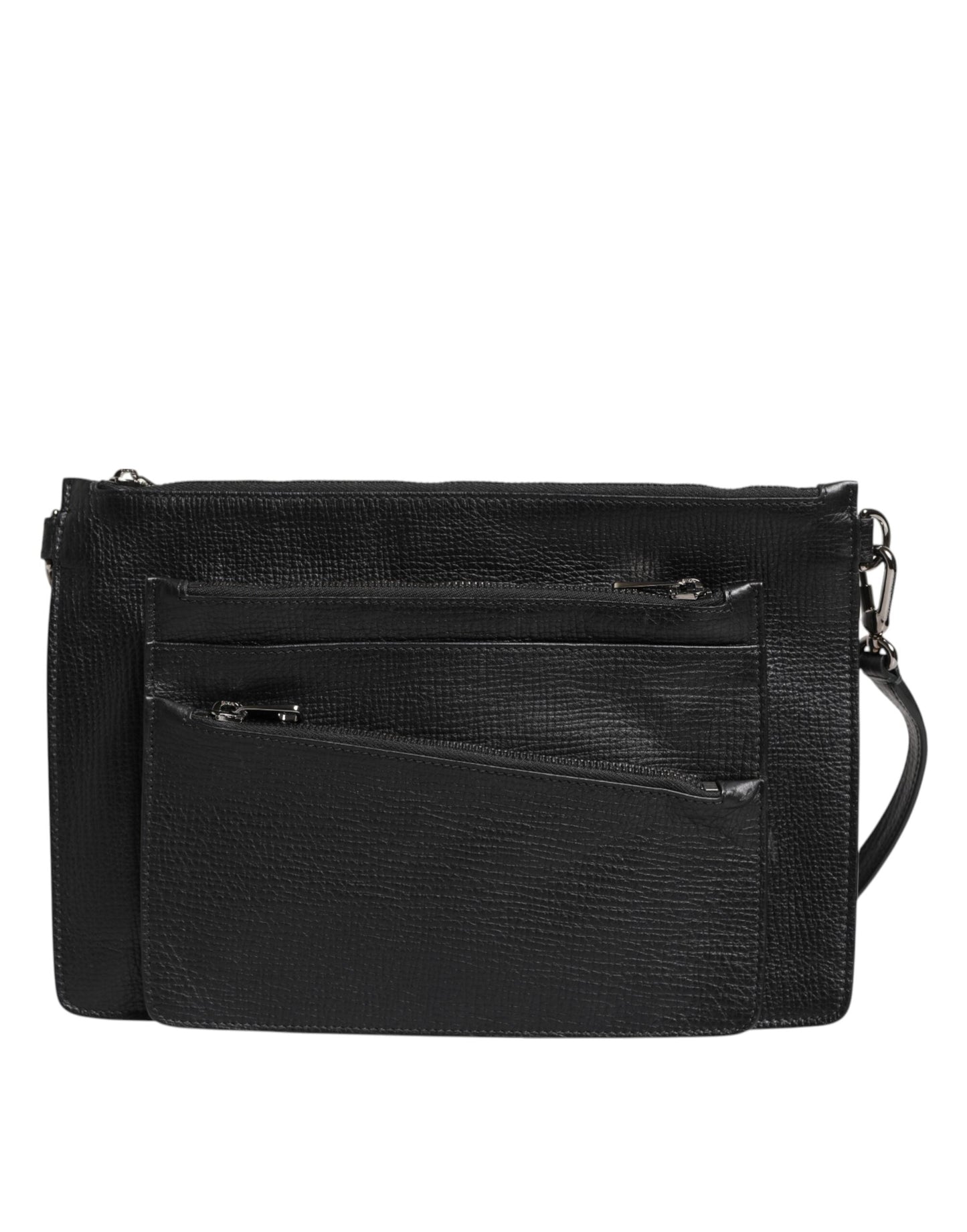 Dolce & Gabbana Black Palmellato Leather Logo Plaque Shoulder Borse Bag Dolce & Gabbana