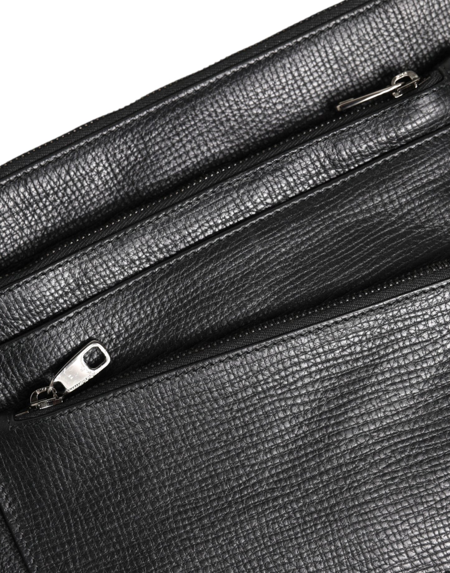 Dolce & Gabbana Black Palmellato Leather Logo Plaque Shoulder Borse Bag Dolce & Gabbana