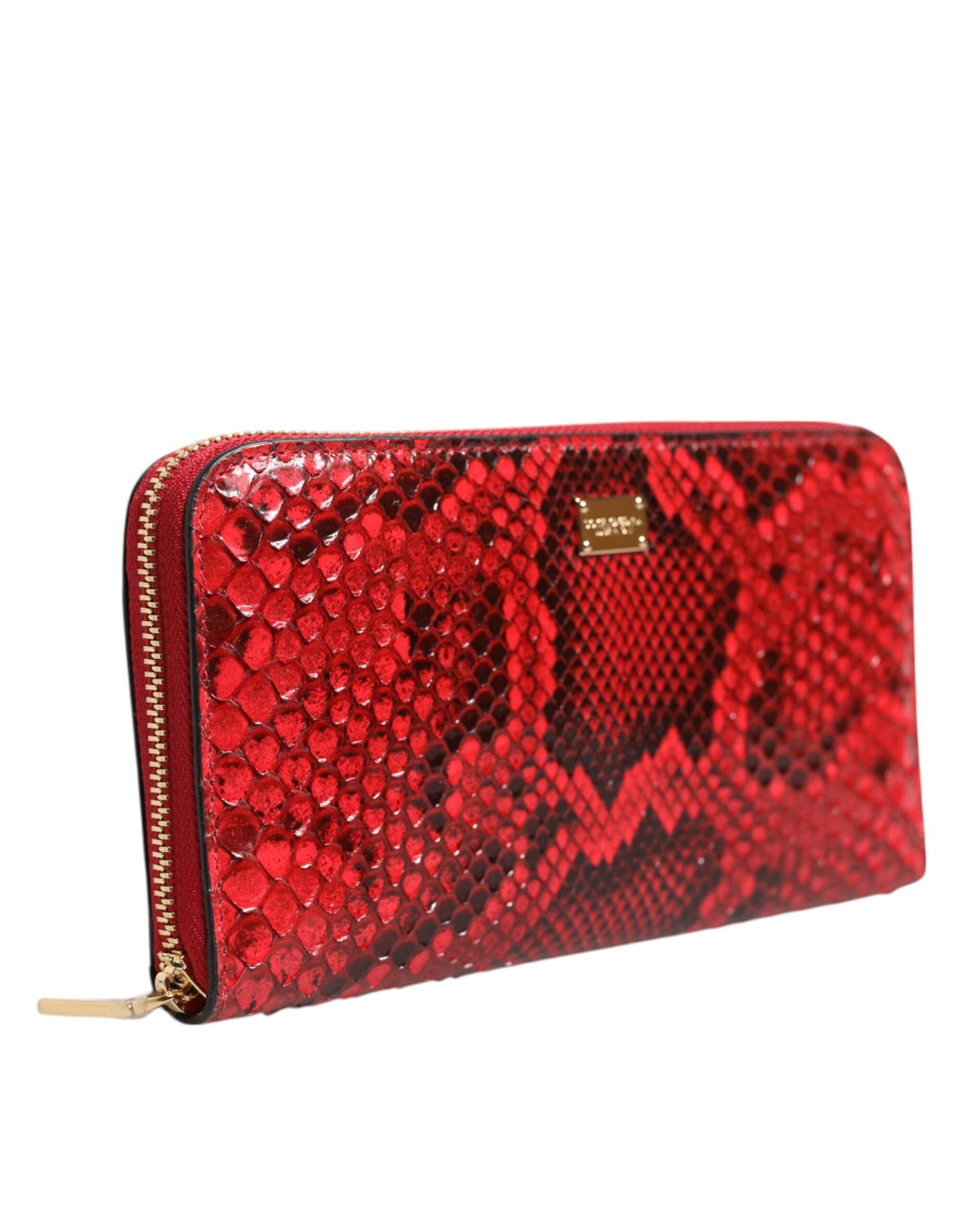 Dolce & Gabbana Red Exotic Leather Zip Around Continental Clutch Wallet Dolce & Gabbana