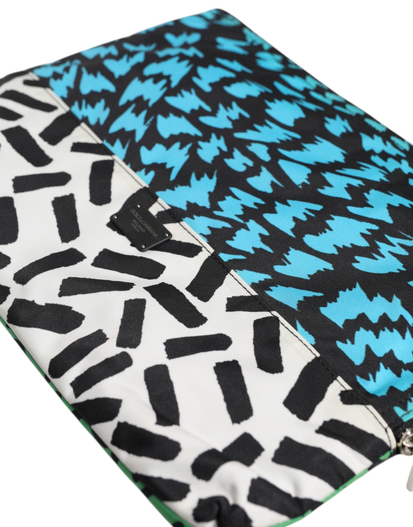 Dolce & Gabbana Multicolor Printed Nylon Logo Plaque Men Clutch Pouch Bag Dolce & Gabbana