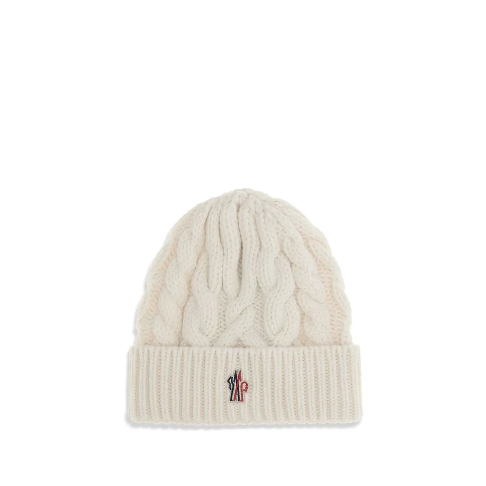 Moncler Grenoble muts in zwart fleecewol met logo - MARANOS