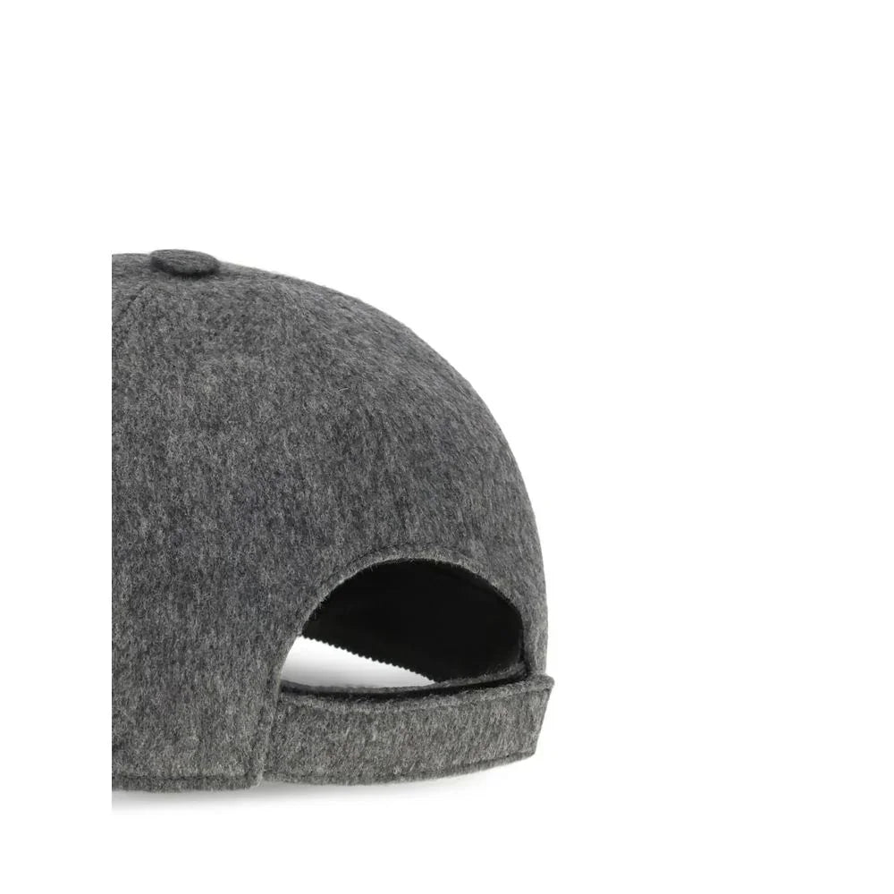 Fendi baseballpet in grijs wolmix met FF-borduursel - MARANOS
