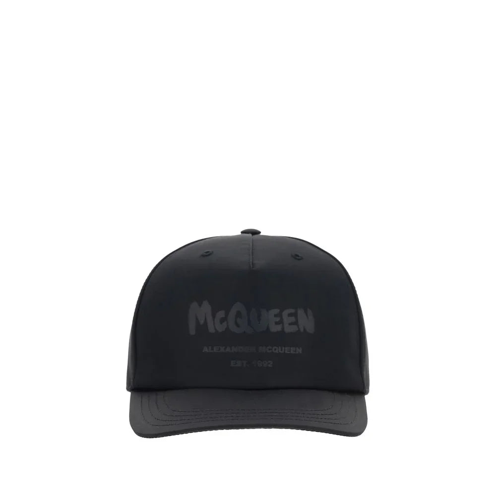 Alexander McQueen snapback pet in zwart polyester met logo - MARANOS