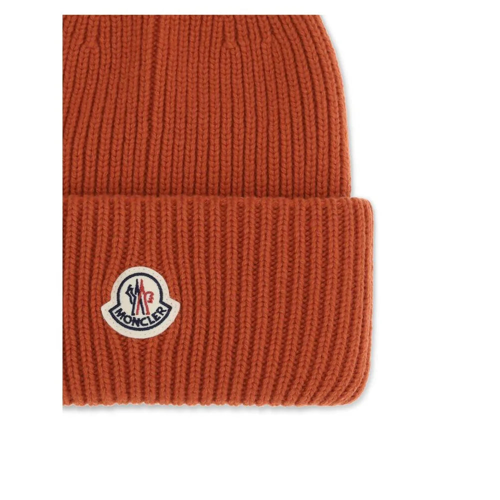 Moncler muts in zwart wol-kasjmiermix met brioche breisel en logo - MARANOS