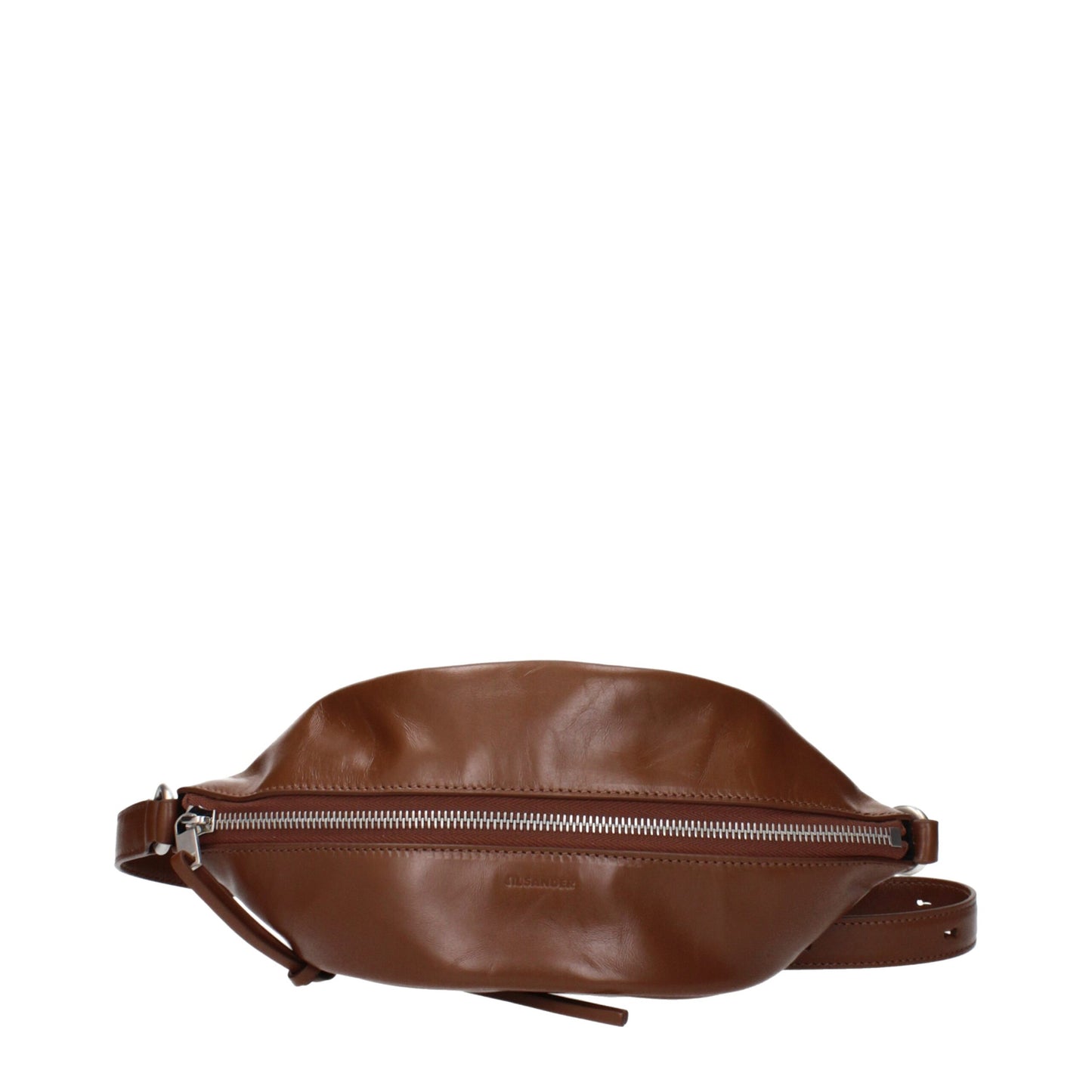 Jil Sander Bruine Leren Crossbody Tas Jil Sander