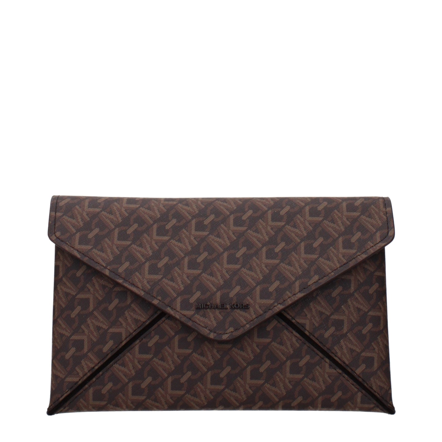 Michael Kors bruine stoffen clutch Michael Kors