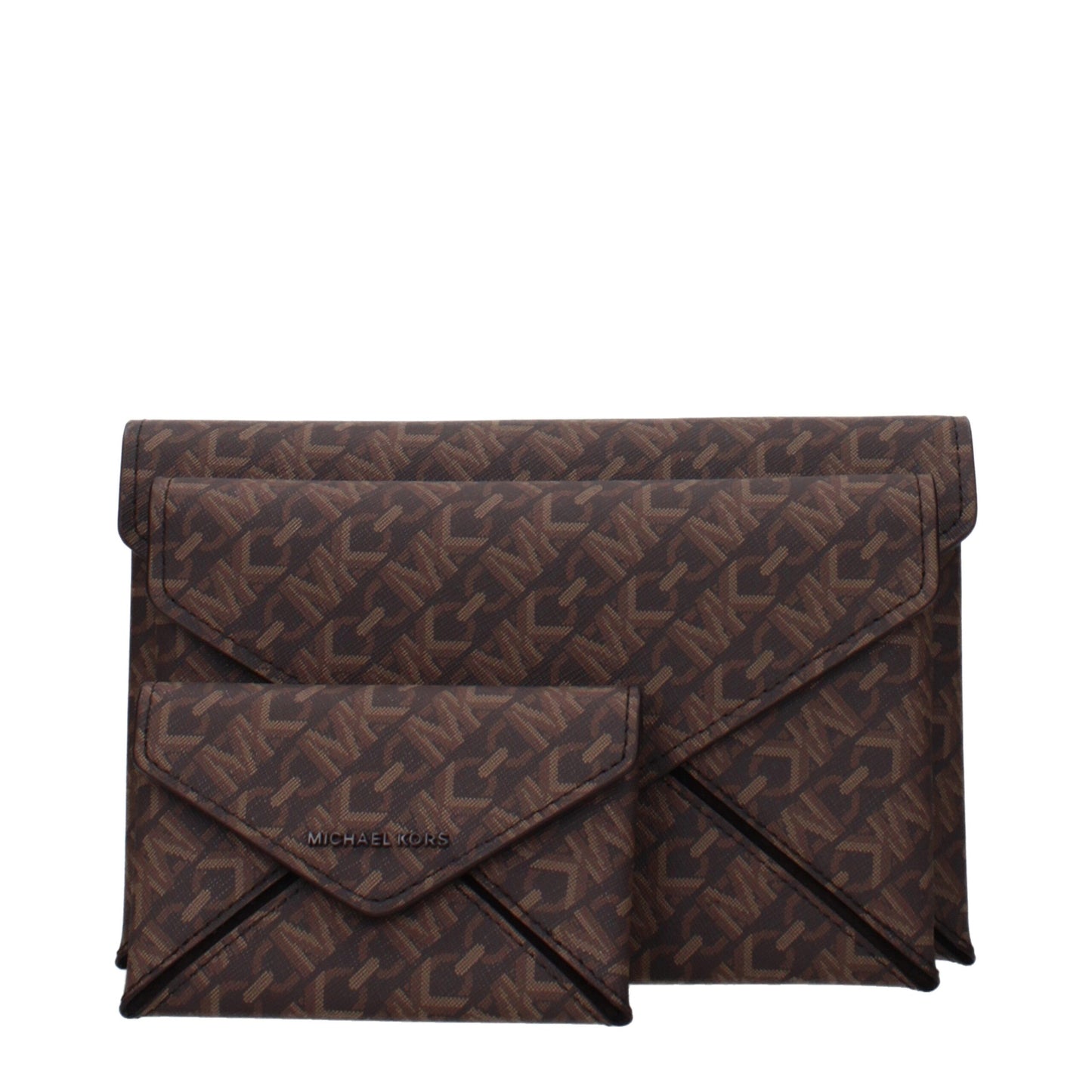 Michael Kors bruine stoffen clutch Michael Kors