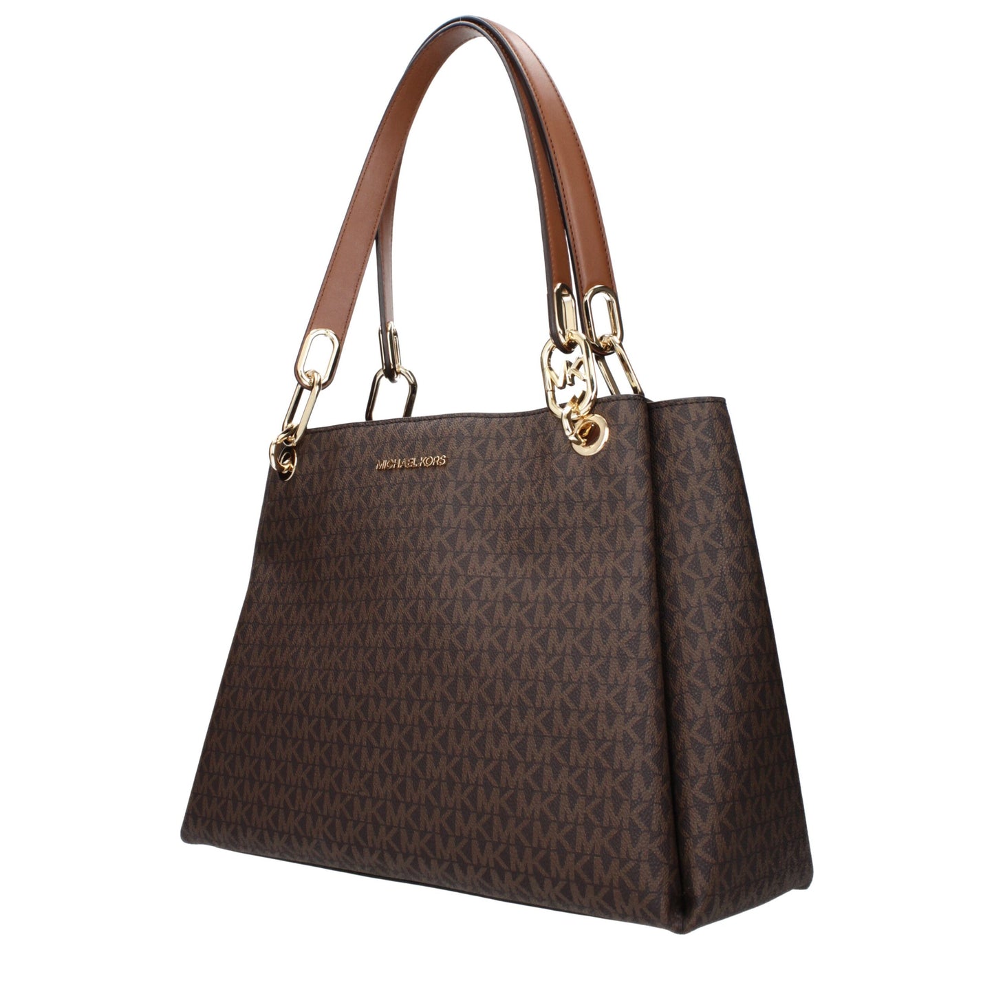 Michael Kors bruine stoffen schoudertas Michael Kors