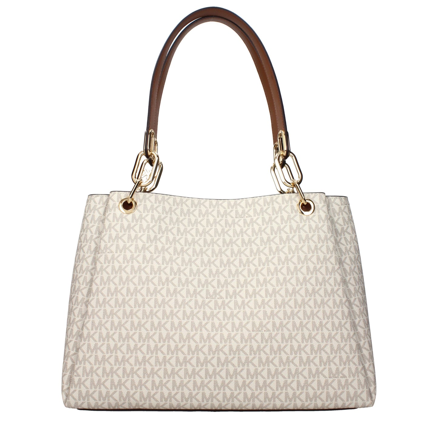 Michael Kors beige stoffen schoudertas Michael Kors