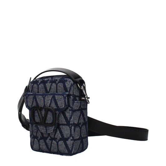 Valentino Garavani crossbodytas in blauwe stof Valentino Garavani