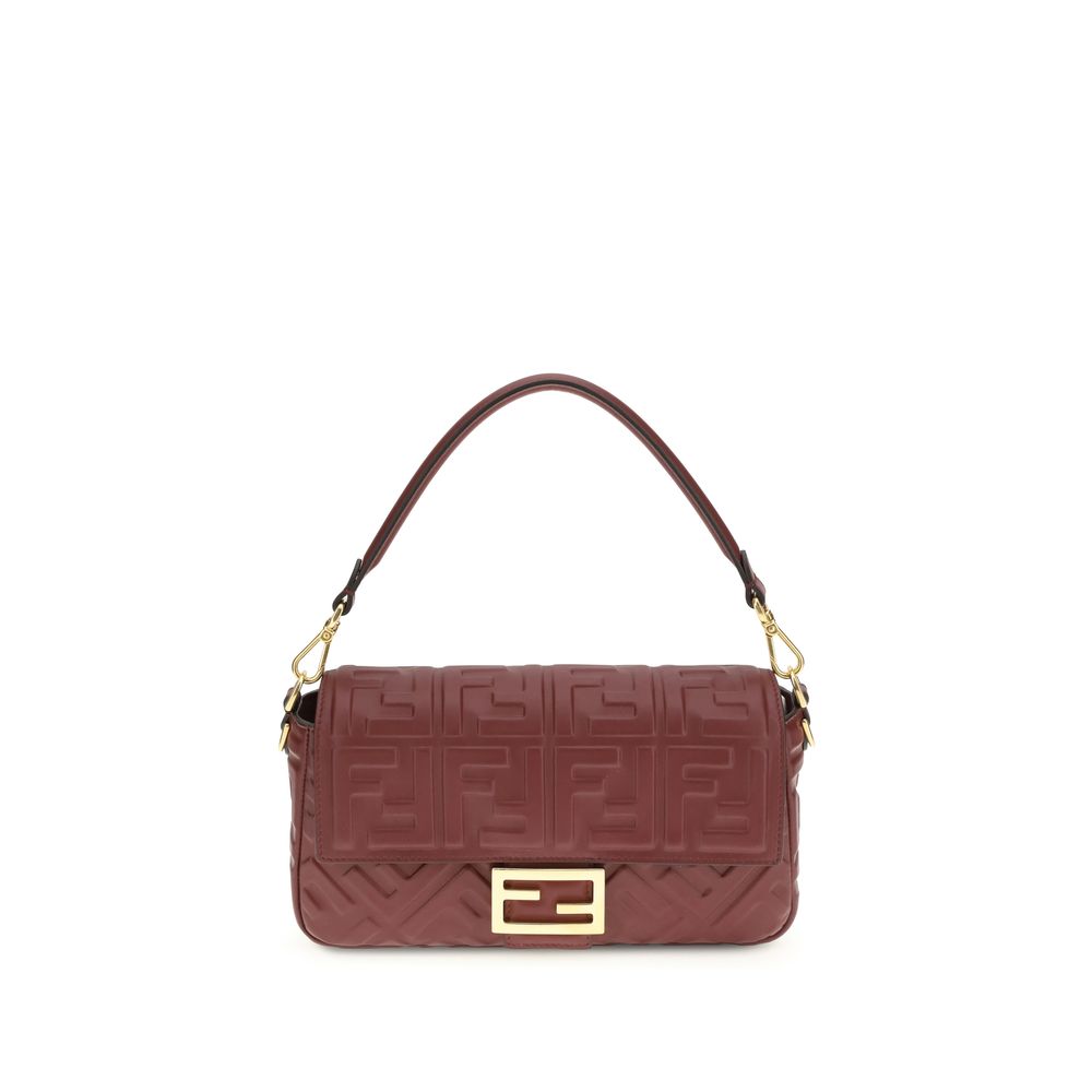 Fendi Baguette schoudertas in bordeaux kalfsleer Fendi
