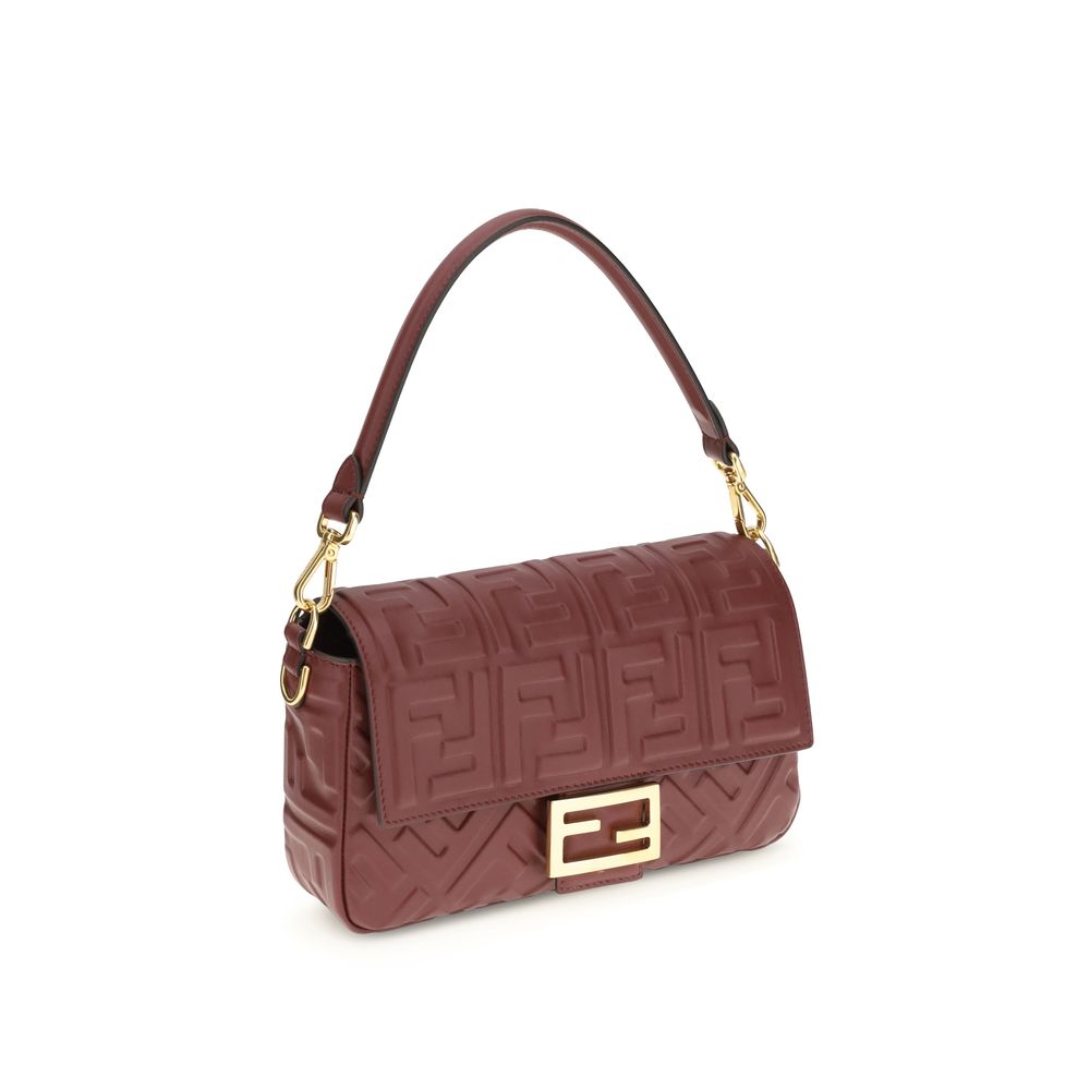 Fendi Baguette schoudertas in bordeaux kalfsleer Fendi