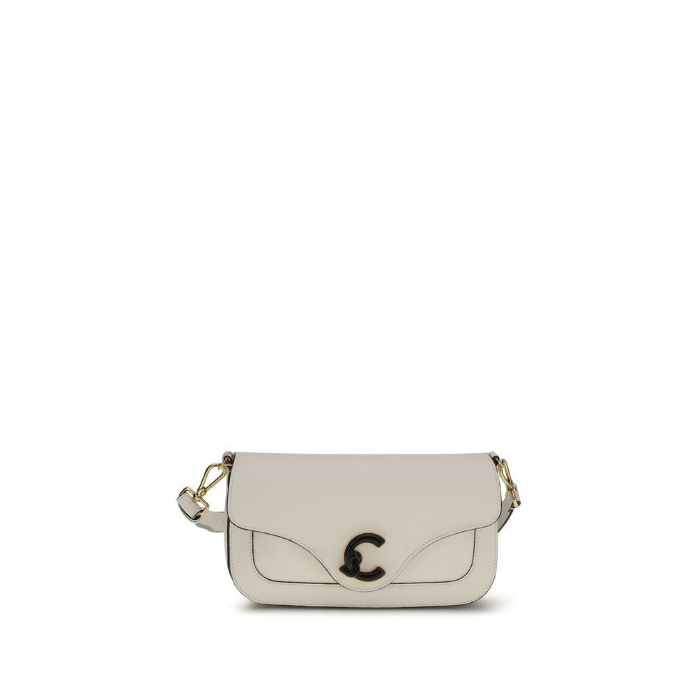 Coccinelle White Calf Leather Bos Taurus Shoulder Bag Coccinelle