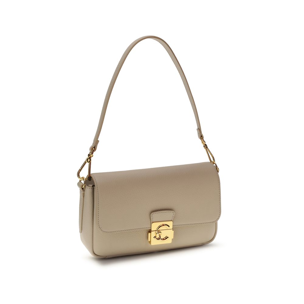 Coccinelle Beige Calf Leather Bos Taurus Shoulder Bag Coccinelle