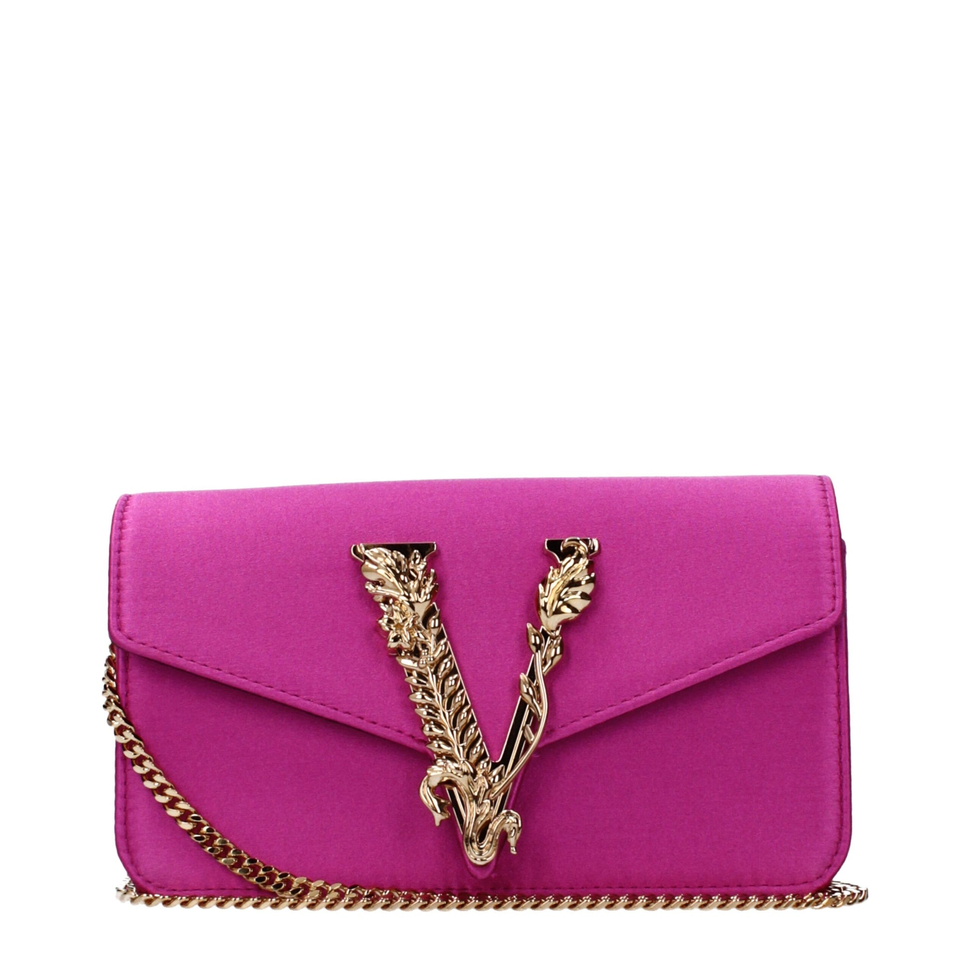 Versace clutch in fuchsia satijn Versace