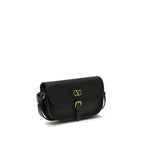 Valentino Garavani Black Calf Leather Bos Taurus Shoulder Bag Valentino Garavani
