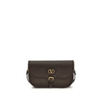 Valentino Garavani Brown Calf Leather Bos Taurus Shoulder Bag Valentino Garavani