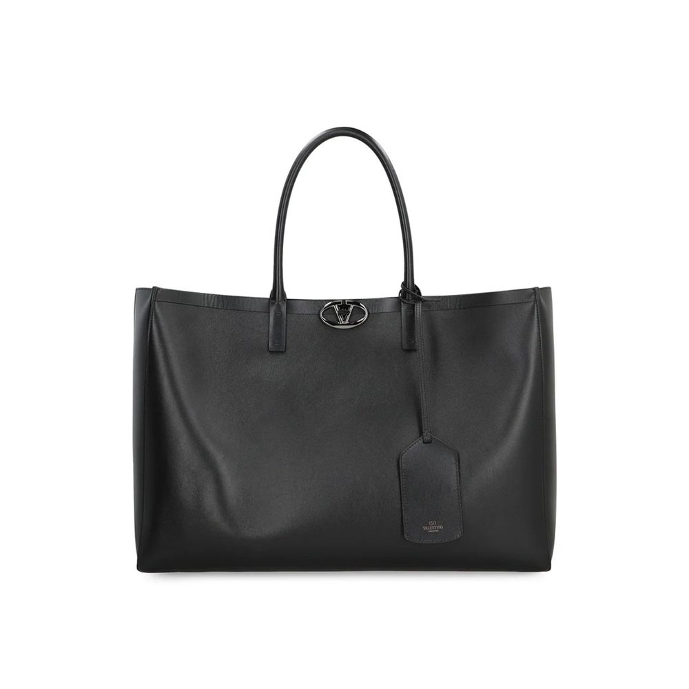 Valentino Garavani Black Calfskin Tote Bag Valentino Garavani