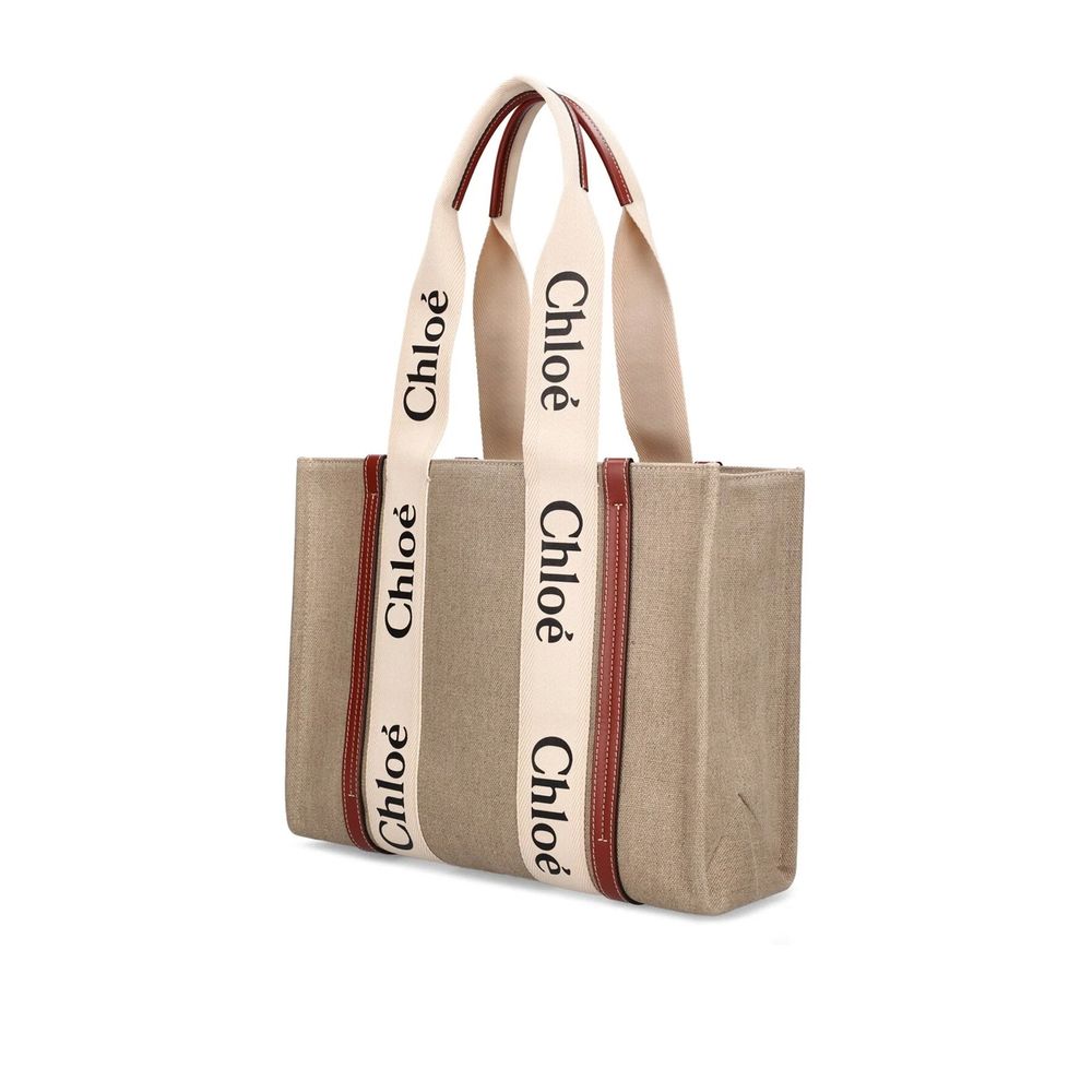 Chloé tote bag van beige linnen