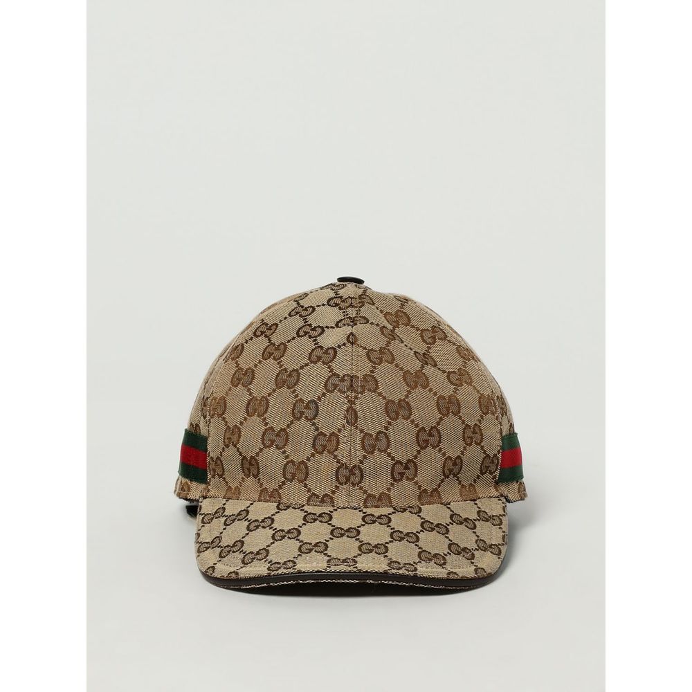 Gucci Beige Cotton And Leather Cap (Baseball Hat) Gucci