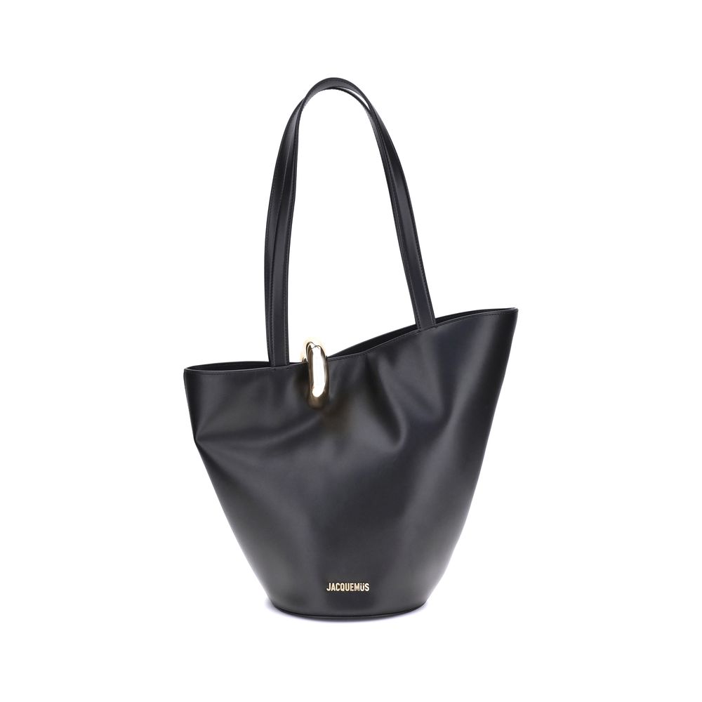 Jacquemus La Bambola shoulder bag in black calfskin